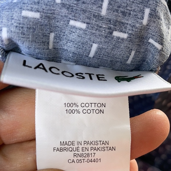 Lacoste blue and white kings size cotton pillow case - Picture 3 of 3